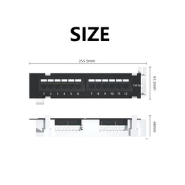 1U 12 Ports Cat5E Unshielded Wallmount Patch Panel UTP Ethernet Patch Panel with RJ45 Cat5E Adapter Patch Panel