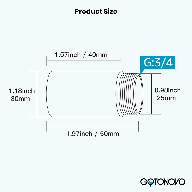 gotonovo 2 Inch Oil Rubbed Bronze Extension Tube for Shower