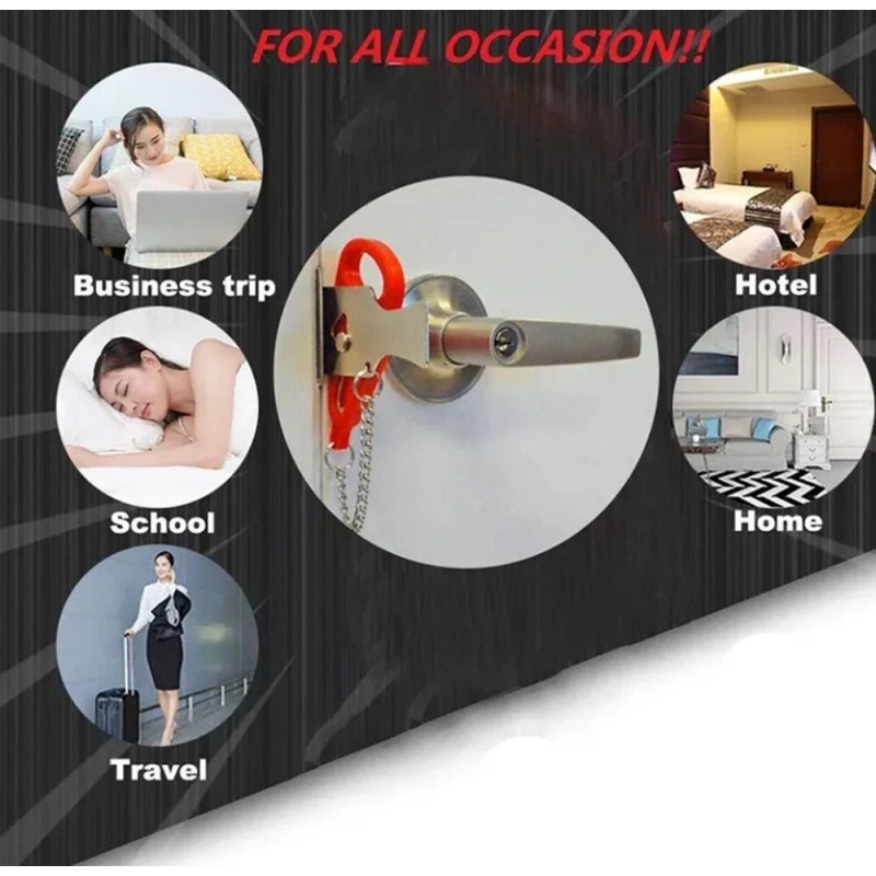 TIKA 2-Pack Portable Door Lock– Travel & Home Security Safety