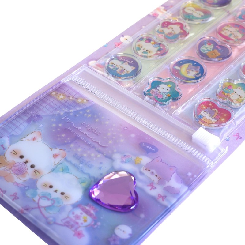 Coolia Sticker Glitter Marble Stickers Night Meow 01098