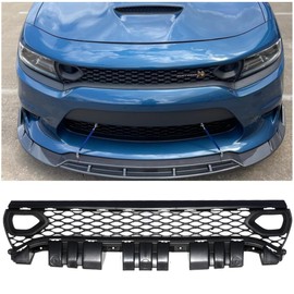 WildWell Front Bumper Grille For 2015-2024 Dodge Charger SRT Scat Pack Front Upper Mesh Grill Non-Widebody Models Black