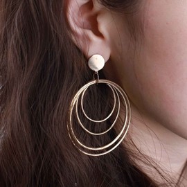 Yheakne Boho Large Circle Earrings Gold Circle Dangle Earrings Stacking Circle Hoop Earrings Chunky Geometric Earrings Jewellery for Women and Girls