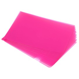PATIKIL L Type Folders 12 Pack 8.9 x 6.3 inches A5 Plastic Clear Document Folder File Jacket Sleeves Project Pockets, Pink