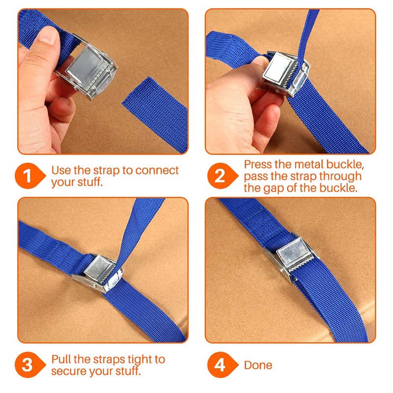 Hodzeed 10 Pack Tightening Luggage Ratchet Straps with Claw Buckle