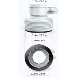 MEISO Intex Hose Conversion Adapter, Type B Hose Adapter for Pumps, Hose Adapter, Pool Hose Adapter with Thread, Conversion Kit for Hose Adapter for 1.5 Inch and 1.25 Inch Connections, Grey, Pack of 4