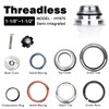 WFS HY875 1-1/8"-1-1/2" Semi-Integrated Threadless Headset 15.4mm Top Cone, Silver,