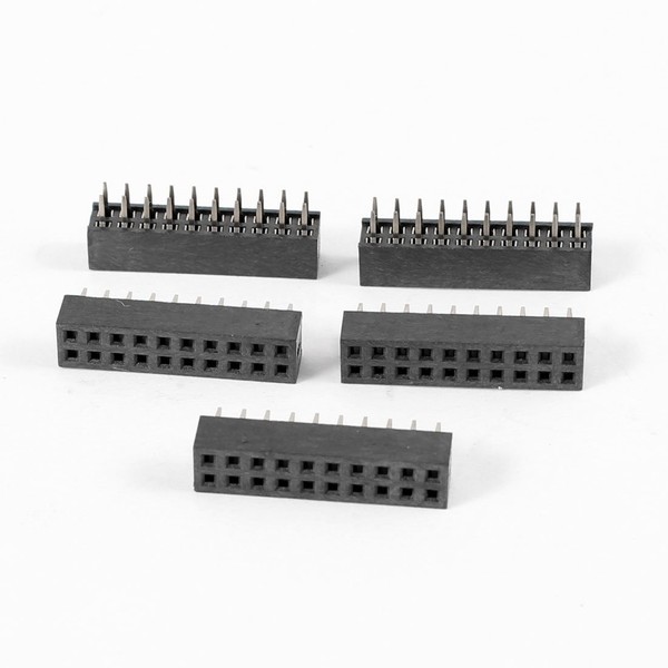 uxcell Pin Header Straight Double Row Pitch 2mm 2 x
