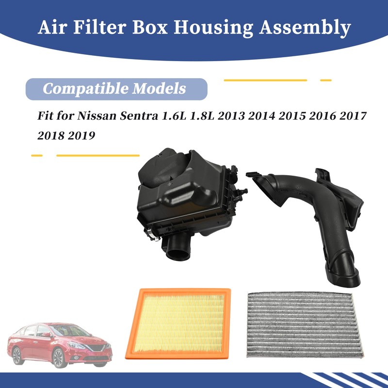 Getfarway 16554-3RC2B 16546-30P00,Air Cleaner Box Housing w/Air Inlet Duct &