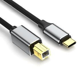 HP Printer Cable 3 Feet, USB C to B Scanner Cord for HP, Epson, Canon Pixma, Brother Printers, Yamaha Piano, Midi Keyboard, Male USBC to Male USB, Computer Square Wire for Printer USBC to Type B 3.0