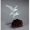 Seagull Pair Sculpture by John Perry Medium version Burl base