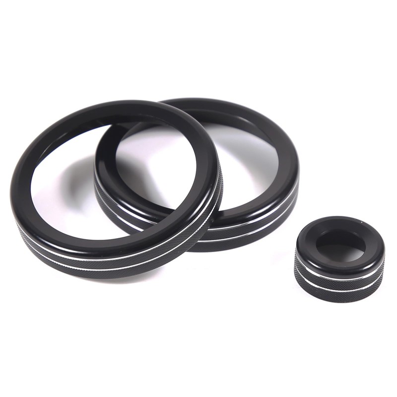 DIYUCAR Aluminium Alloy Car Air Conditioning Volume Knobs Ring Cover