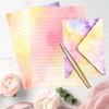 KSIWRE Watercolor Stationary Letter and Envelopes, 24 Lined Writing Paper