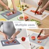 Set of 4 chopping boards with base, double-sided plastic chopping