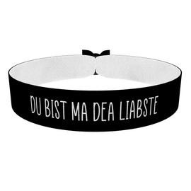 Du bist ma dea liabste Stoffarmband - Lustiges Satinarmband - Witzige Sprüche - Geschenk für Freundin - Handgemachtes Armband - Armband mit Botschaft - Trendiges Modeaccessoire