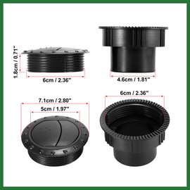 Motoforti 4Pcs AC Air Outlet Vent Louvered Knob for RV Bus Boat Yacht 60mm Long-lasting