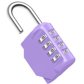 Puroma Combination Lock 4 Digit Waterproof Locker Locks Secure Outdoor Padlock for Gym Lockers, Toolboxes, Gates, Fences, Storage, Sports Locker, Cabinets (Purple)