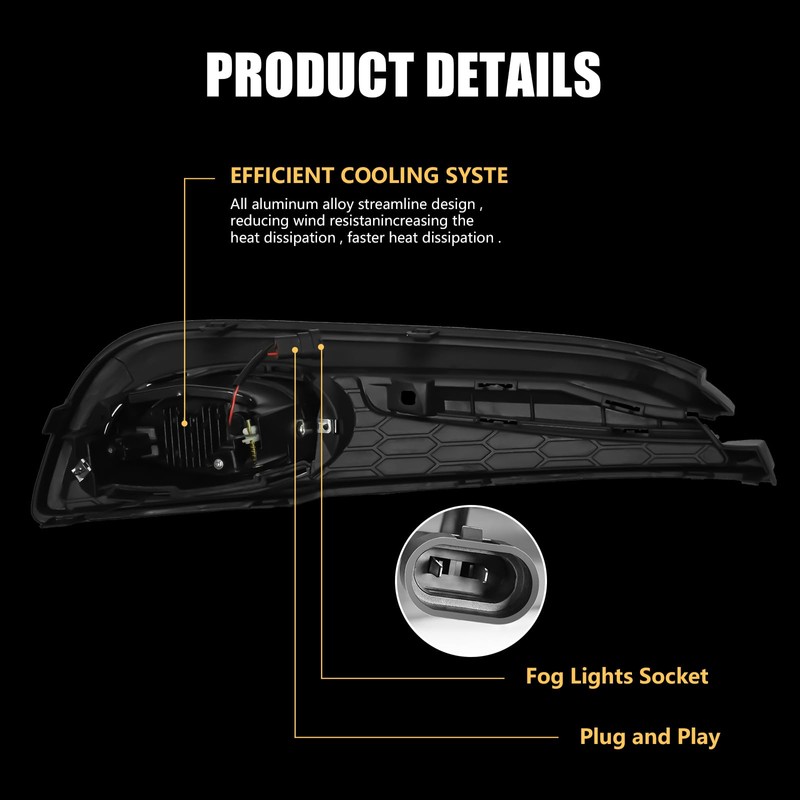 LED Fog Lights Fit for 2013 2014 2015 Honda Civic