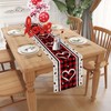 Linen Love Hearts Valentine's Day Table Runner 13 x 72