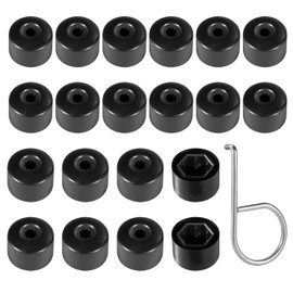 PEUTIER Pack of 20 Wheel Nut Caps for Cars, Car Tyre Screw Caps, Wheel Hub Screw Caps for Removing and Replacing with Removal Tool