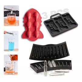 Dolores 3pcs Molde Charola Bandeja Hielo Silicona Cocina Bebida Bala