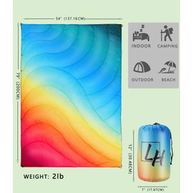 Outdoor Puffy Camping Blanket, Lightweight Down Alternative Puffy Waterproof Stadium Blanket with Portable Bag, Lightweight Camping Blanket for 2 People, Cold Weather, Sports, Travel, Car, 79*54 inch