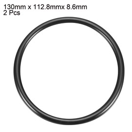 sourcing map Nitrile Rubber O-Rings, 130mm OD 112.8mm ID 8.6mm Width, Metric Sealing Gasket, Pack of 2