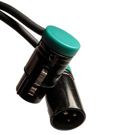 Milestock Low-Profile 3-Pin XLR Female to XLR Male Adjustable-Angle Cable for Sound Devices 302, 552, 633, 688, 788T Mixer, Zaxcom, Zoom F8 Recorder and More, 20-Inches, Green