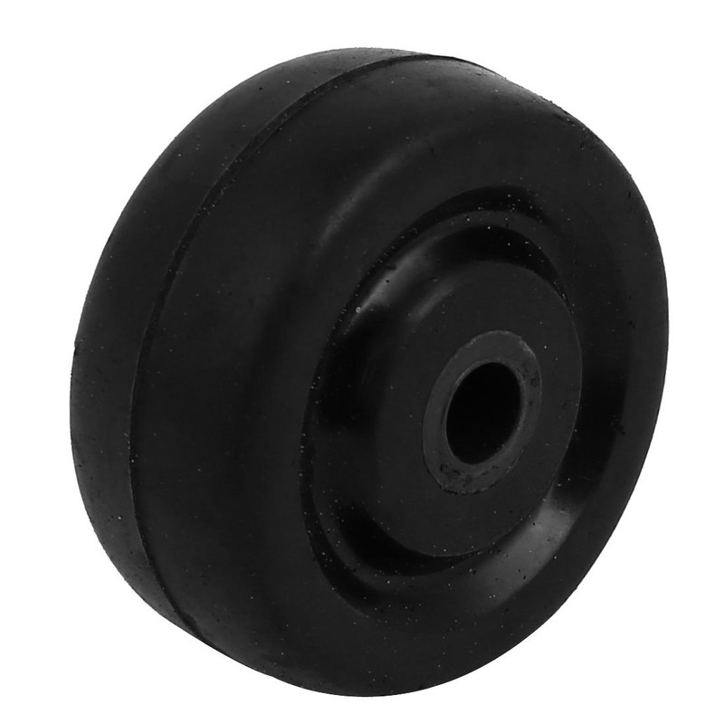 uxcell 1.5-inch Diameter Rubber Wheel Skateboard Trolley Caster Pulley Black