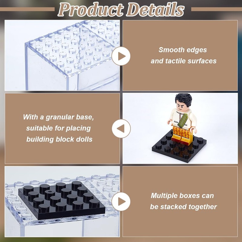 FINGERINSPIRE 2-Tier Display Case with 12 Compartments for Mini Figures