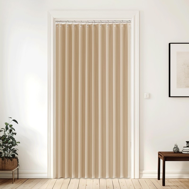NICETOWN 80 Inches Long Curtain for Open Closet, Pleated Folding