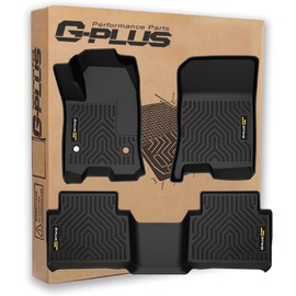 G-PLUS Floor Mats 1st & 2nd Row,Compatible with Chevy Colorado Crew Cab/GMC Canyon Crew Cab 2023 2024 2025,TPE All Weather Protection Anti-Slip Floor Liners Accessories