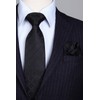 HISDERN Men's Checked Tie and Pocket Square Set - black