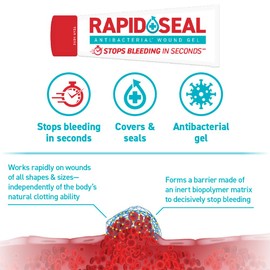 Rapid Seal 15pc Hemostatic First Aid Wound Care Kit | Stops Bleeding in Seconds | Quick Effective Bleed Control | for Blood Clotting, Trauma Kit, Blood Thinner Patients, Survival Gear and Supplies