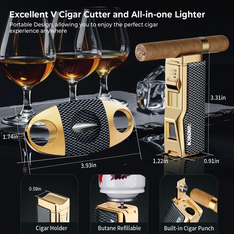 Kirenp Butane Torch Lighter and Cutter Set, with Quad Jet