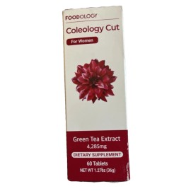 Foodology Coleology Cut For Women - with Green Tea Extract - 60 tabs - Exp 10/25