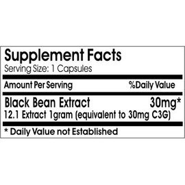 Black Bean Extract C3G 30mg // 180 Capsules // Pure // by PureControl Supplements