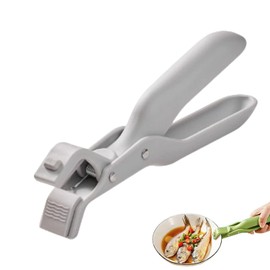 Hot Plate Grippers, Silicone Hot Plate Gripper Tongs, Multi-Purpose Anti-Scald Bowl & Plate Clip for Kitchen, Non-Slip & Easy to Clean (Grey)