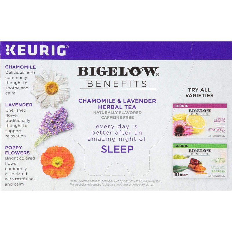 Bigelow Tea Benefits, Sleep Chamomile and Lavender Herbal Tea Keurig