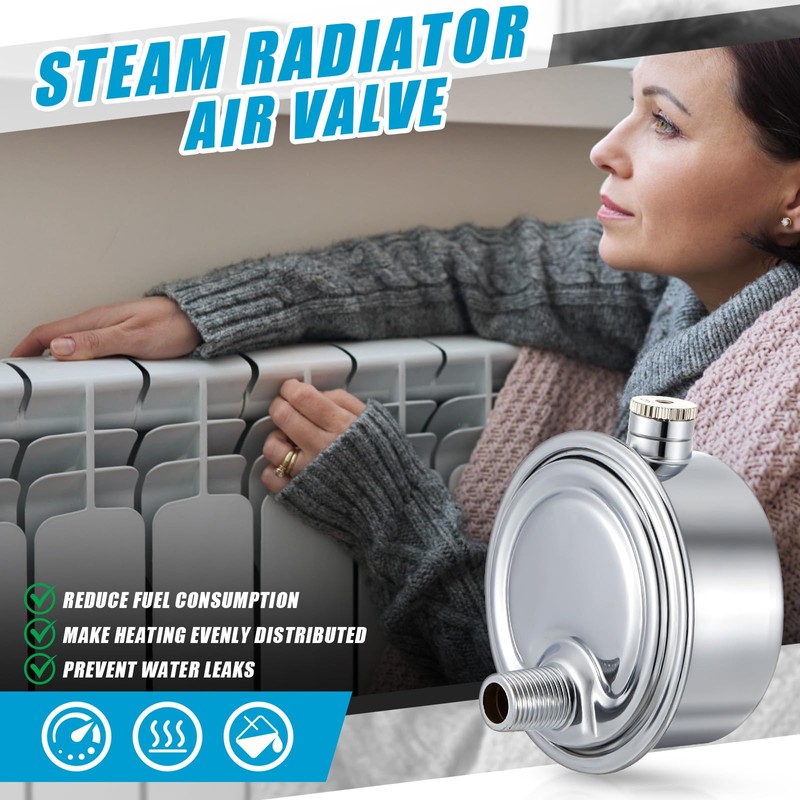 2 Pack Steam Radiator Air Valve, #4#5#6#c #d 1/8", Angle
