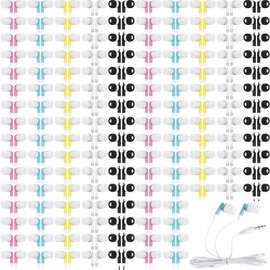 Kigeli 300 Packs Bulk Earbuds Headphones Earphones Kids in Ear Earbuds Colorful Classroom Headphone Wired Ear Buds Earphone Bulk for Smartphone Laptop Classroom School Library Kid Adult Supplies