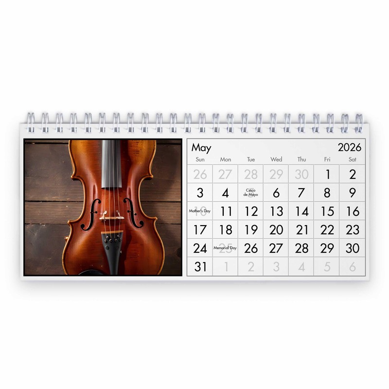 Violin 2026 Desk Calendar