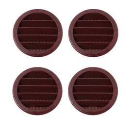 3" Round Plastic Louver Soffit Air Vent Reptile Screen Grille Cover (4, Brown)