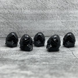 MuseBrickArts 5pack Black Lancer Knight helmet Blocks Accessories for Minifigures gA34382