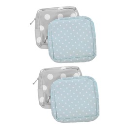 Outanaya 4pcs Reusable Sanitary Napkin Pouch Set with Multi Compartments Period Storage Bag for Travel Office School Privacy Protection Moisture Resistant Feminine Hygiene Organizer