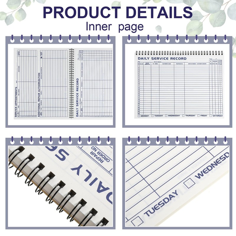 Saypacck 5 Pcs Daily Service Record Book 8.5 x 11