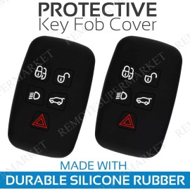 RemoteSuperMarket 2 Key Fob Cover for 2013-2018 Jaguar XF Remote Case Rubber Skin Jacket