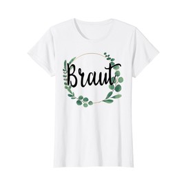 Women's Bride to Be Flowers Green Vintage JGA Engagement Gift T-Shirt, White, s