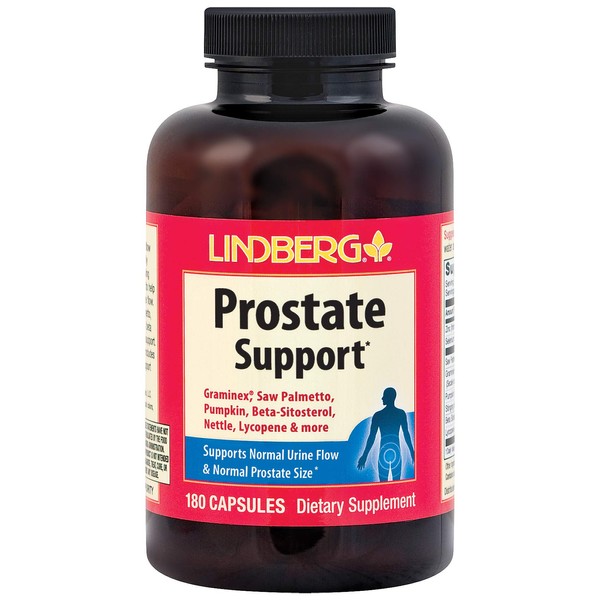 Lindberg Saw Palmetto Supplement for Men | 180 Capsules | Prostate Complex | with Graminex | Non-GMO, Gluten Free