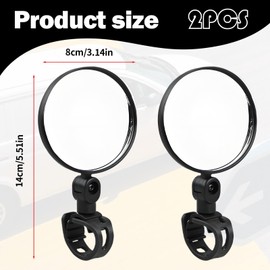 Fahrradspiegel,2 Stück Rückspiegel Fahrrad,FahrradspiegelFür E-Bike Links,FahrradRückspiegel,360° Drehbar FahrradspiegelKlappbar Universal Für Lenker 15-35mm,FürFahrrad,Mountainbike,Rennräder