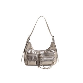 CORIOS Ladies Handbag Fashion Shoulder Bag Soft PU Leather Crossbody Bag Women Top-handle Bag Messenger Bag Medium Capacity Hobo Bag Satchel Bag Elegant Tote Bag for Shopping Travel Office Pewter